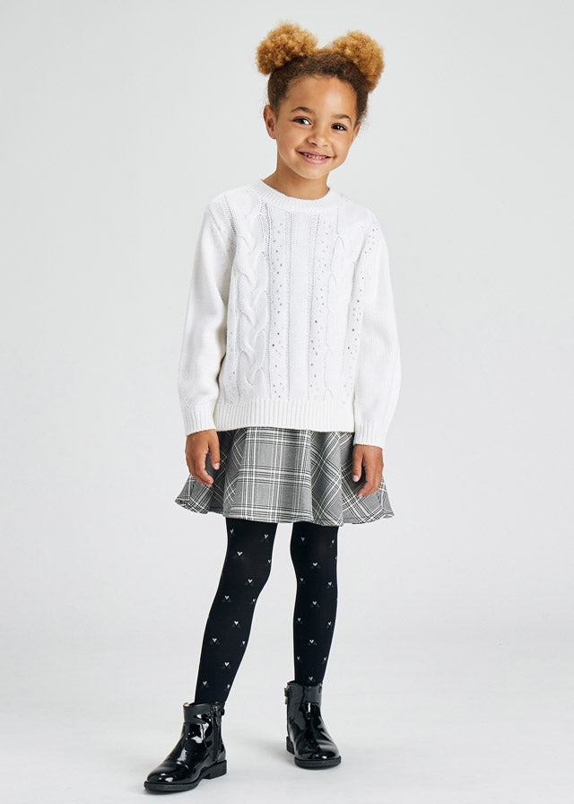 Vestido combinado tricot