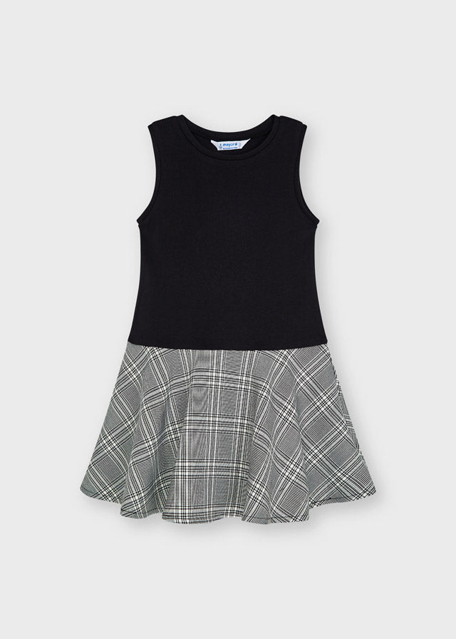 Vestido combinado tricot