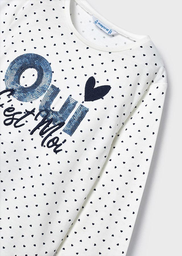 Camiseta m/l mini corazones