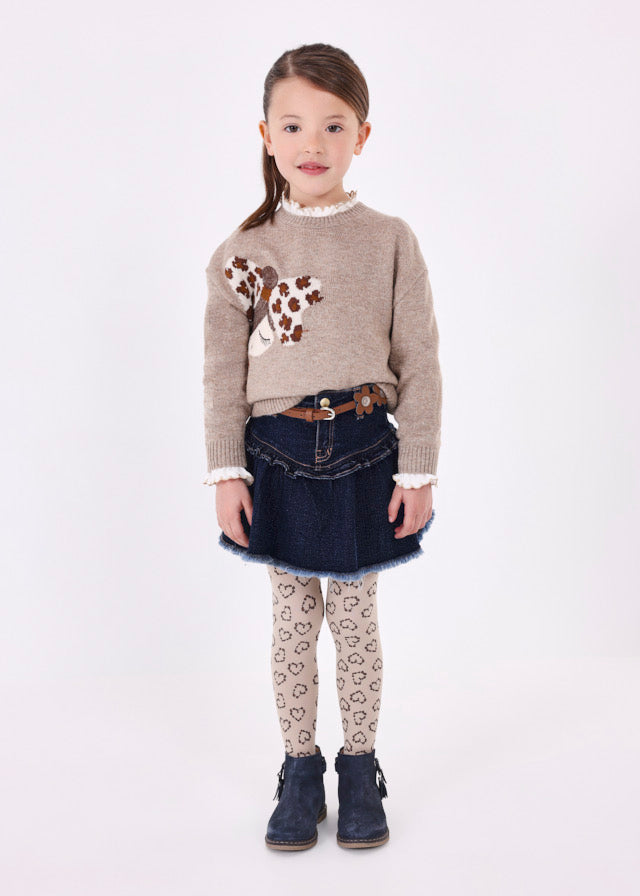 Falda denim cinturón