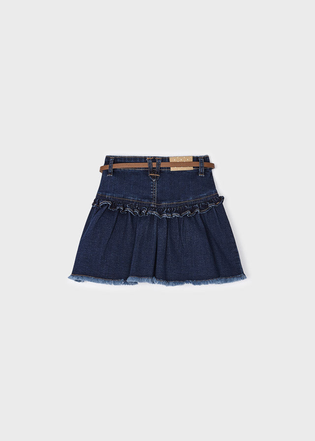 Falda denim cinturón
