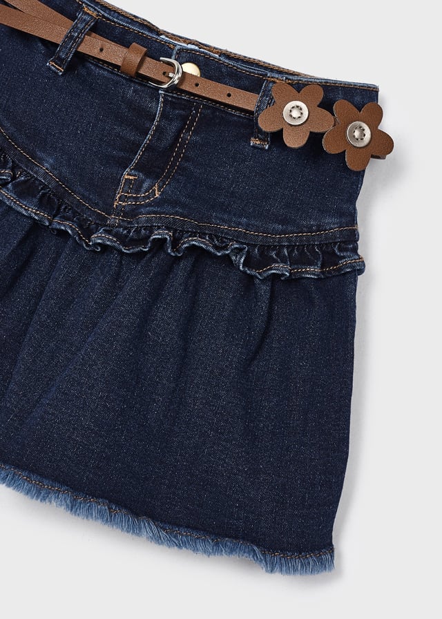 Falda denim cinturón