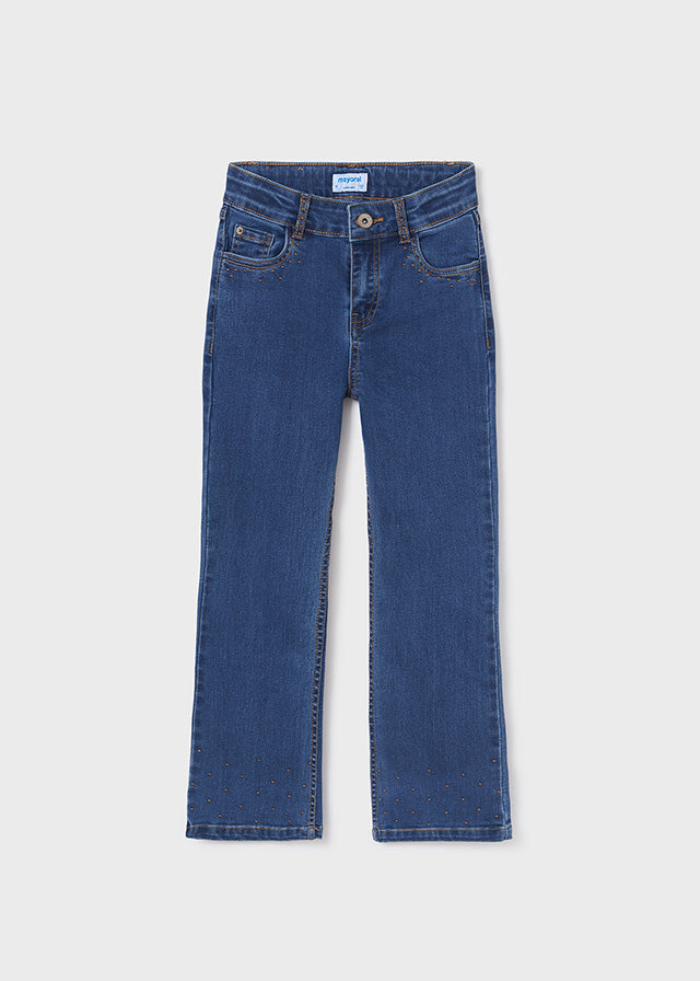 Pantalón largo tejano flared