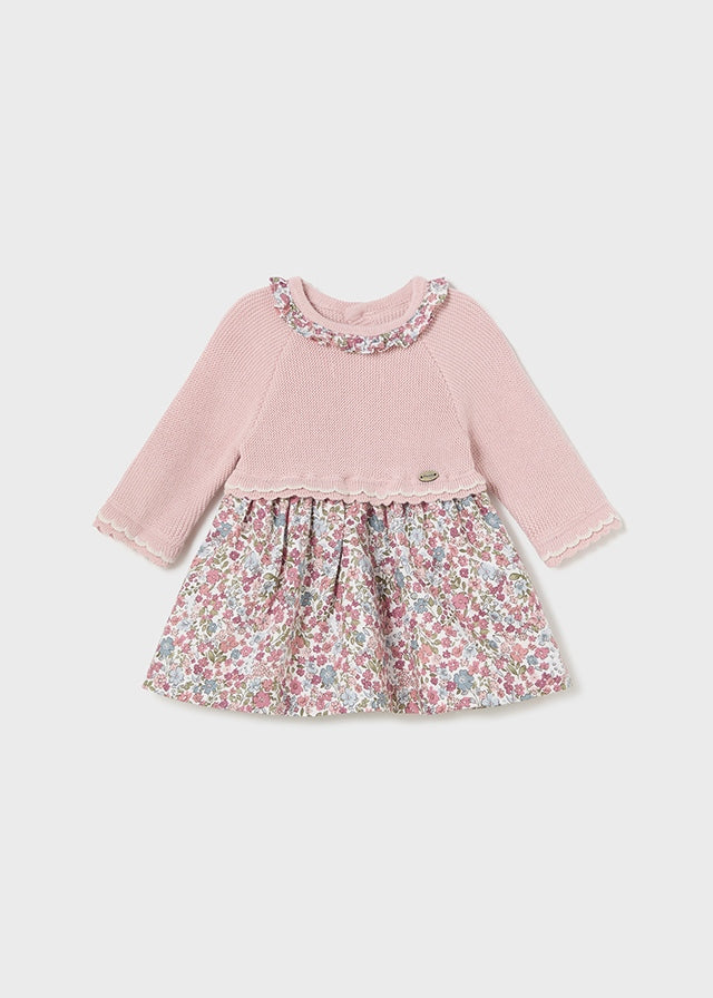 Vestido combinado tricot