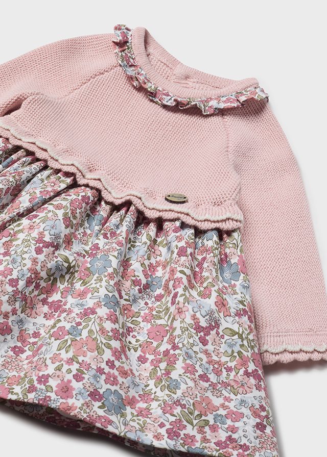 Vestido combinado tricot