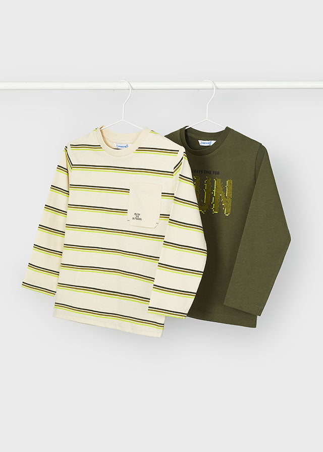 Set camisetas m/l rayas/liso