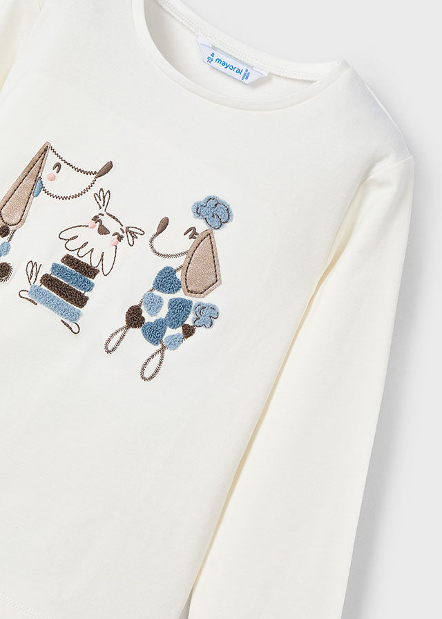 Camiseta m/l bordados