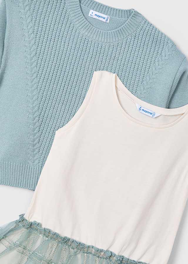 Vestido combinado tricot