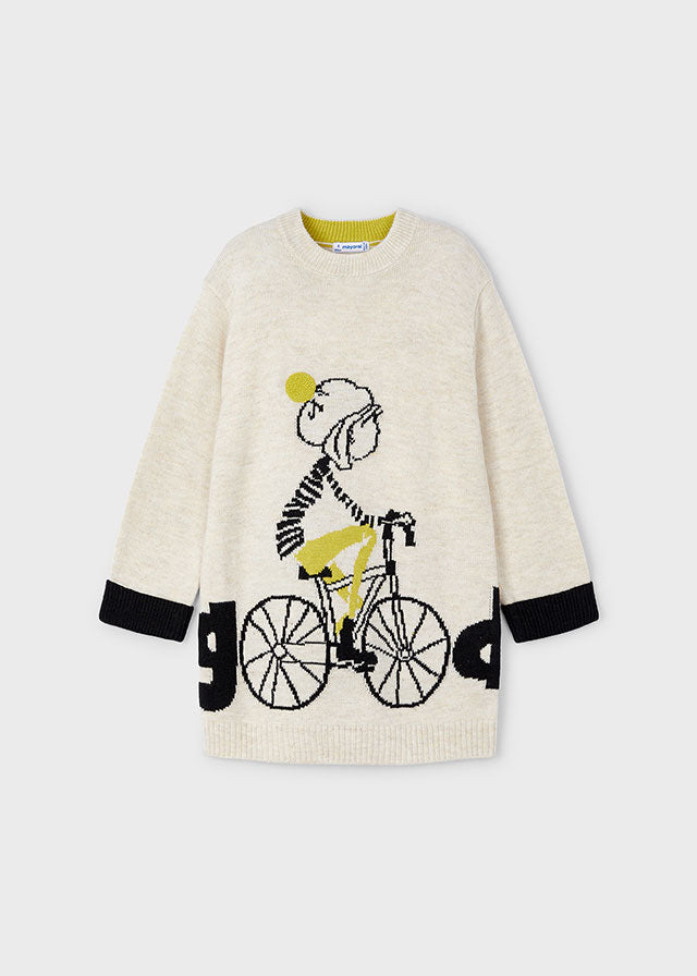 Vestido tricot intarsia