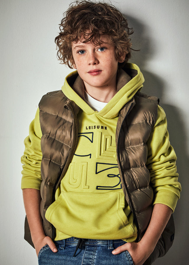 Pullover embossed con capucha