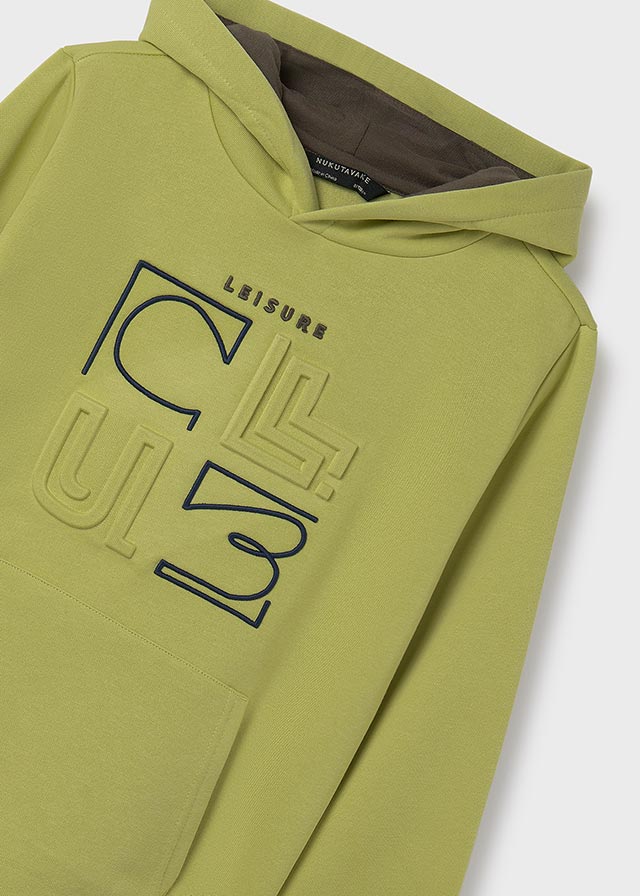 Pullover embossed con capucha