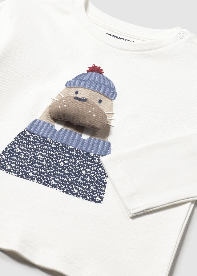 Camiseta m/l aplique animal
