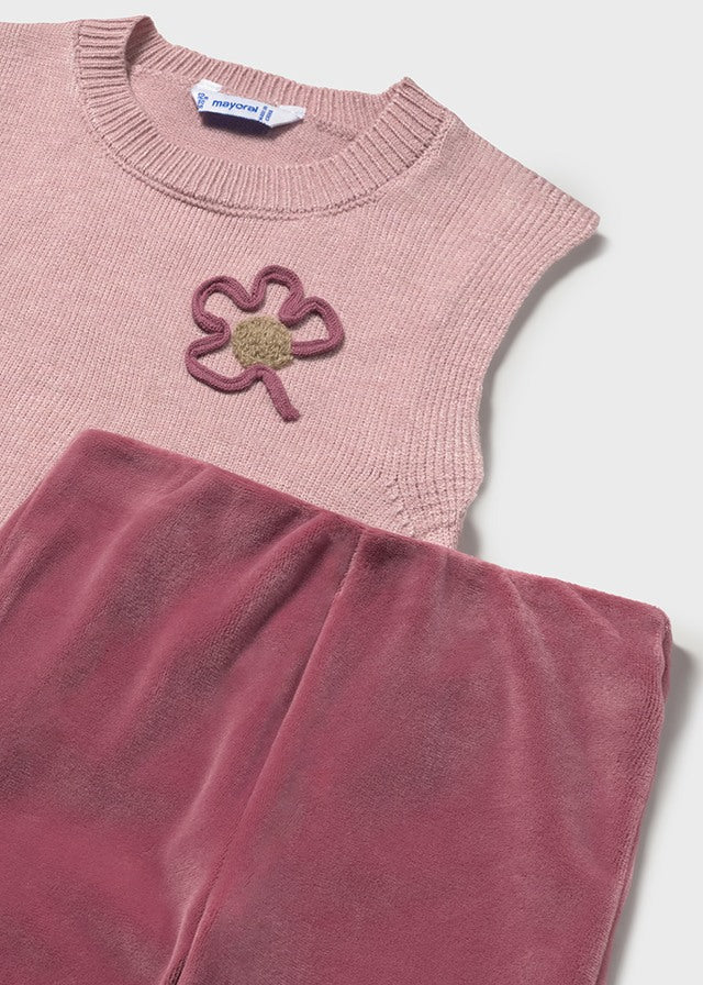 Conj. Pantalon chaleco tricot