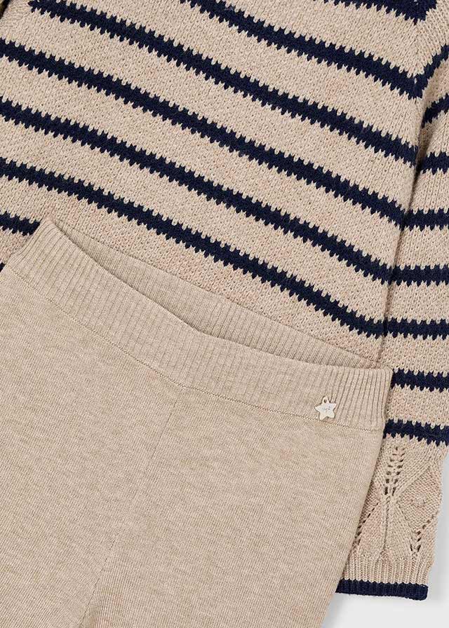 Conj. pantalon largo tricot rayas