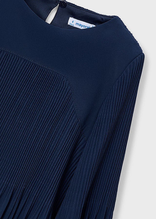 Vestido gasa plisada