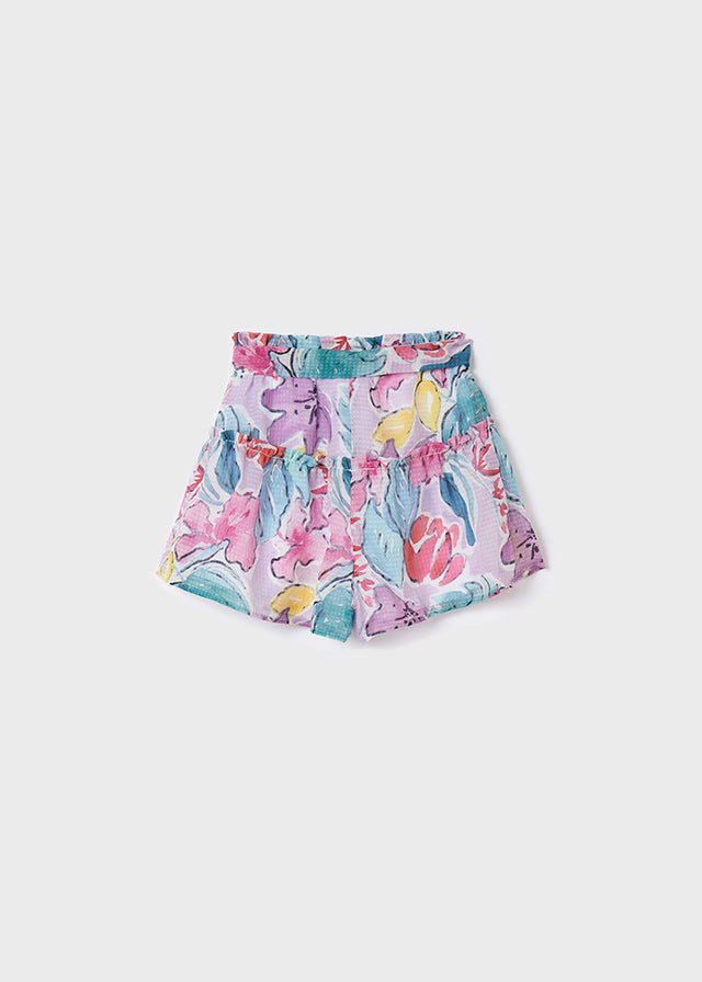 Falda short gasa estampada