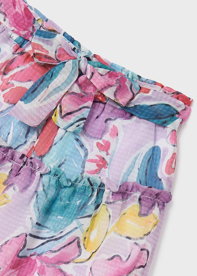 Falda short gasa estampada