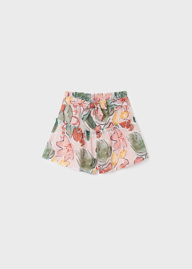 Falda short gasa estampada