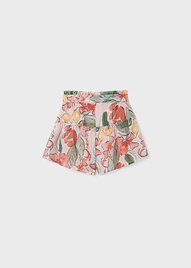 Falda short gasa estampada