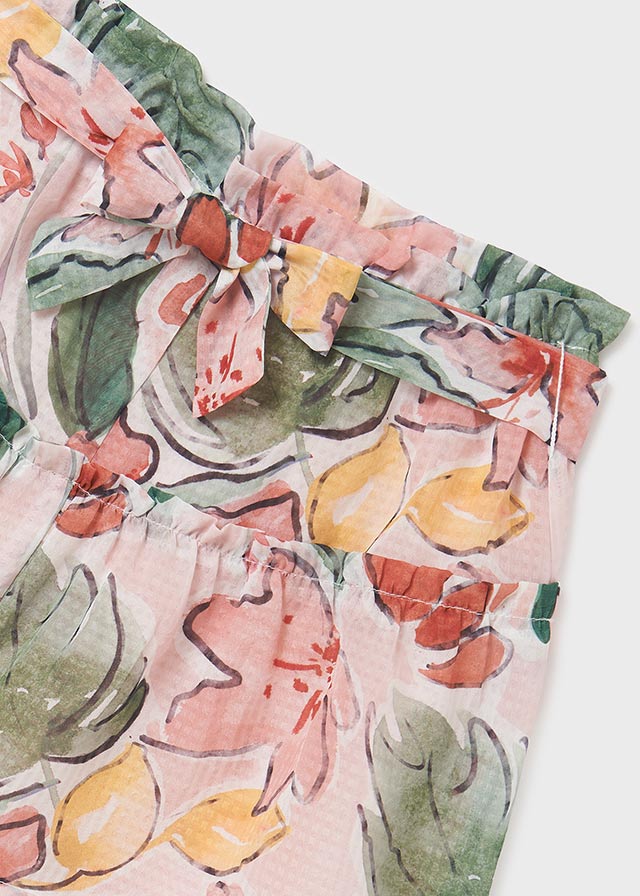 Falda short gasa estampada