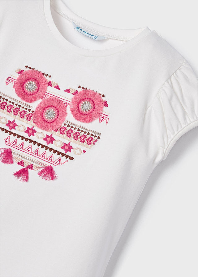 Camiseta m/c bordado