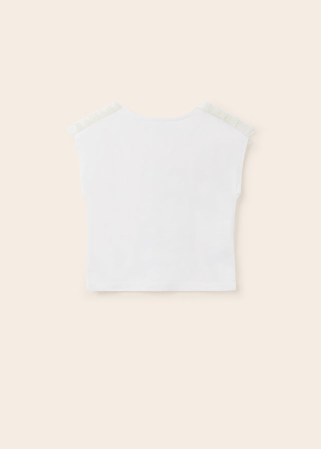 Camiseta m/c volante tul