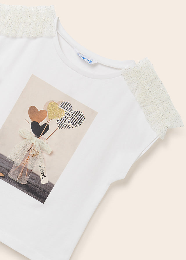 Camiseta m/c volante tul