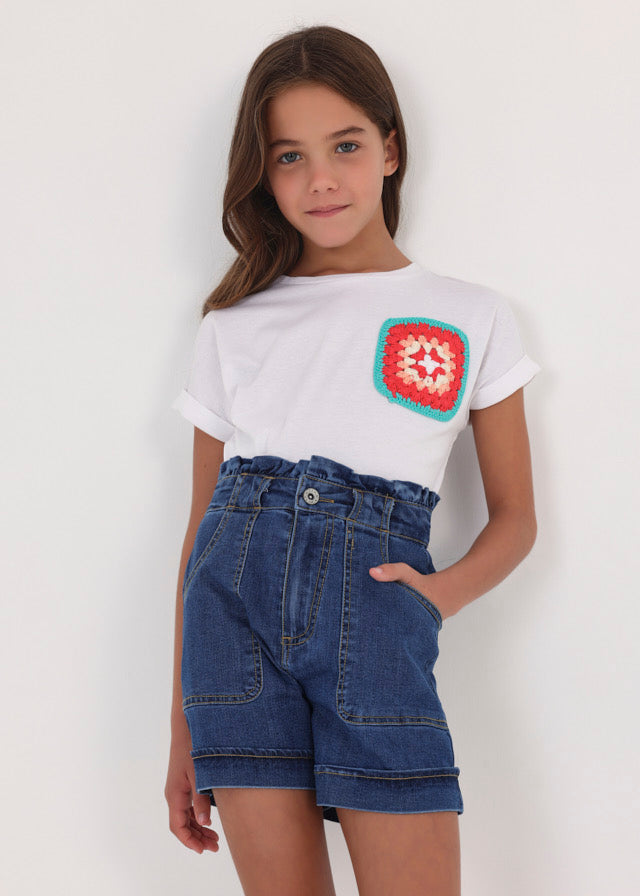 Camiseta m/c bordado