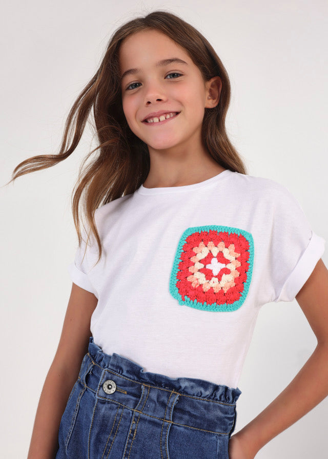Camiseta m/c bordado