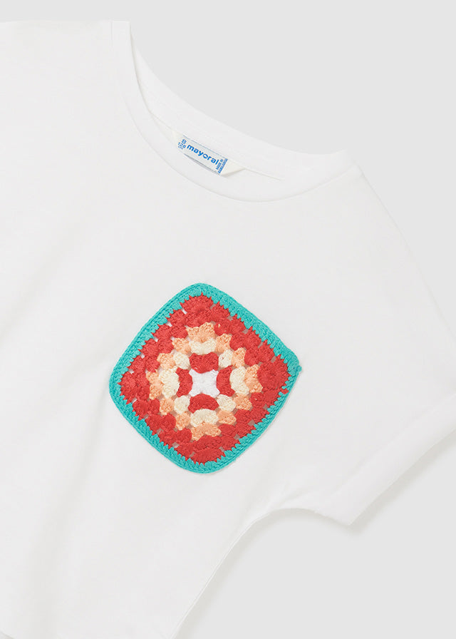 Camiseta m/c bordado