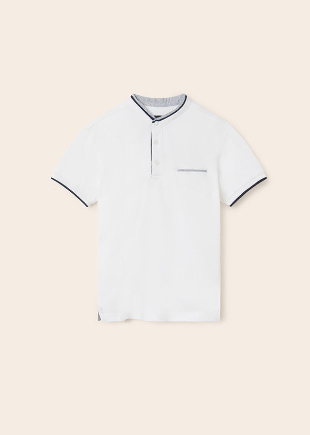 Polo m/c contrastes c/mao