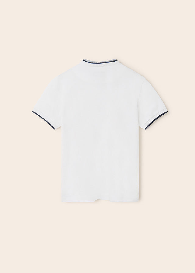 Polo m/c contrastes c/mao