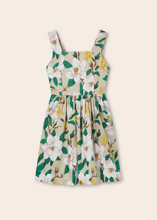 Vestido saten flores