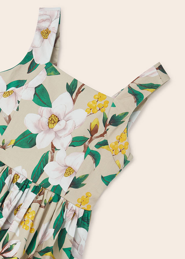 Vestido saten flores