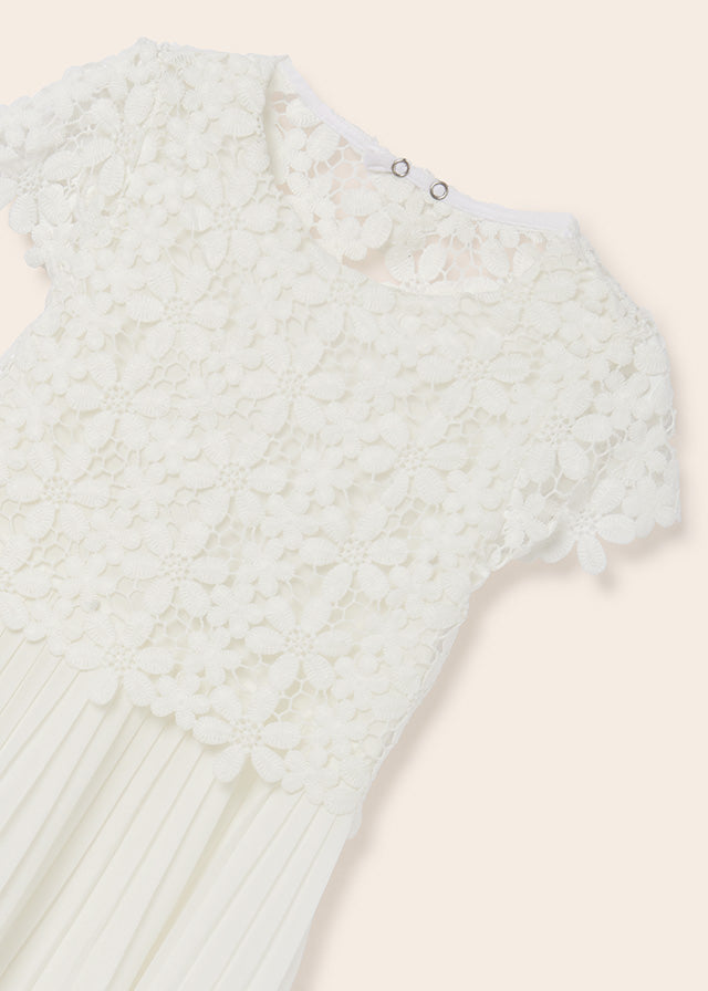 Vestido combinado guipur