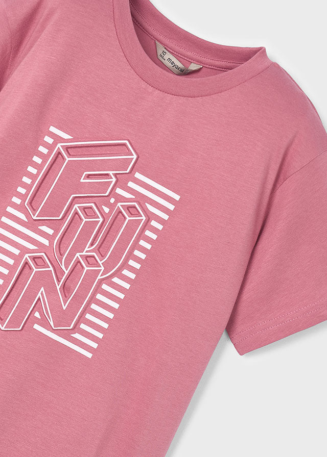 Camiseta m/c embossed "fun"