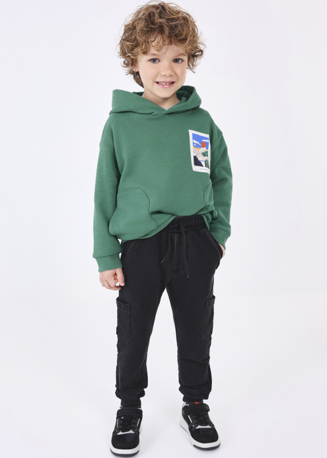 Pantalón cargo felpa denim