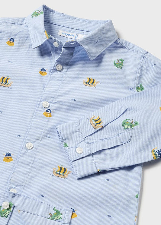 Camisa m/l estampada