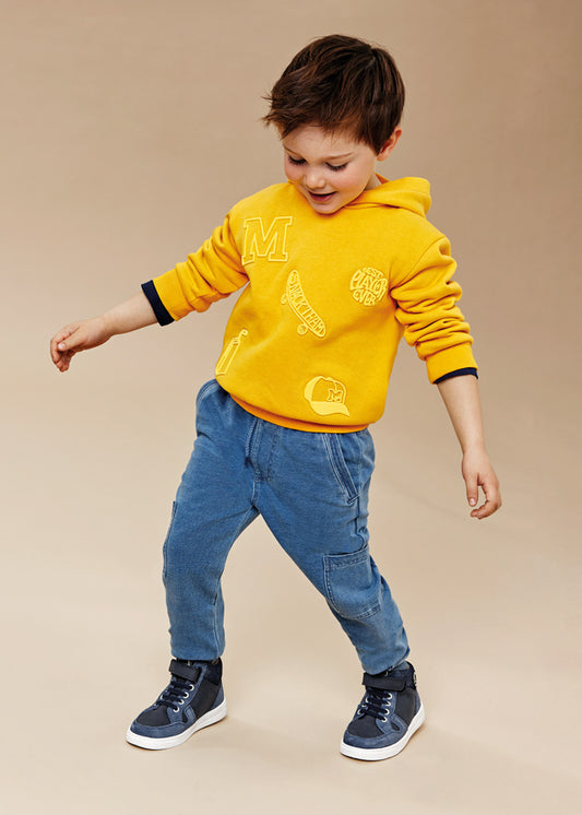 Pantalon cargo felpa denim