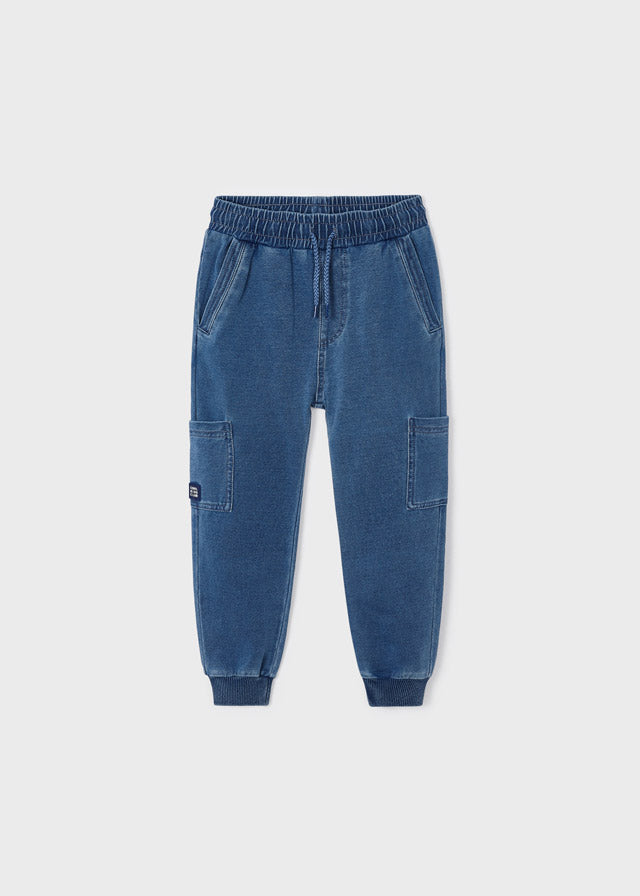 Pantalon cargo felpa denim