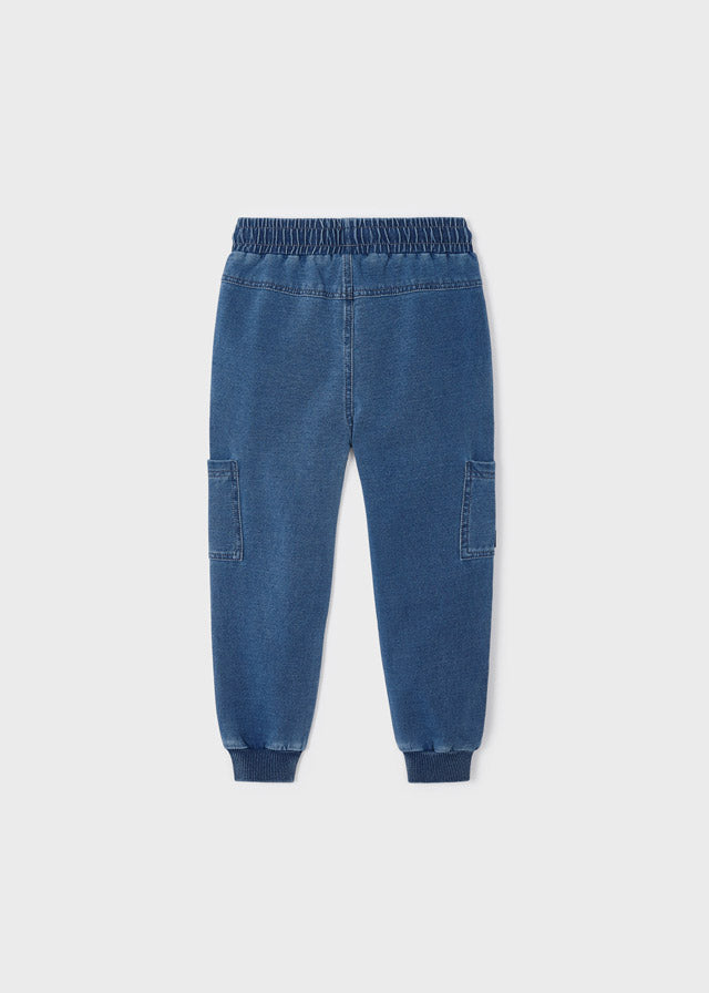 Pantalon cargo felpa denim