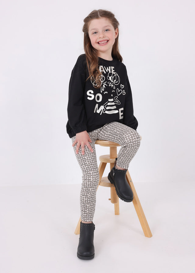 Conj. leggings embossed