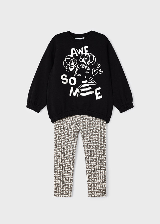 Conj. leggings embossed