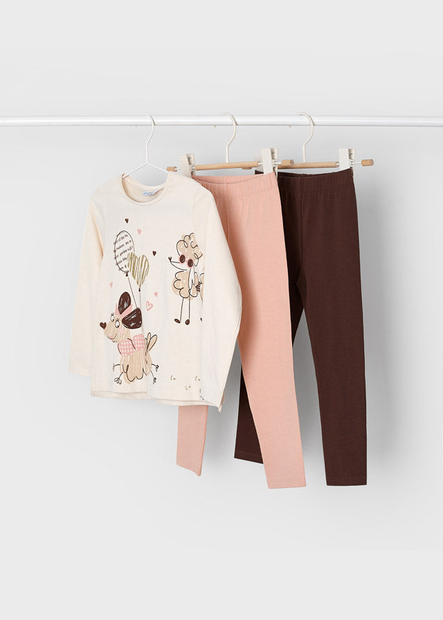 Conj. Leggings 2 pantalones