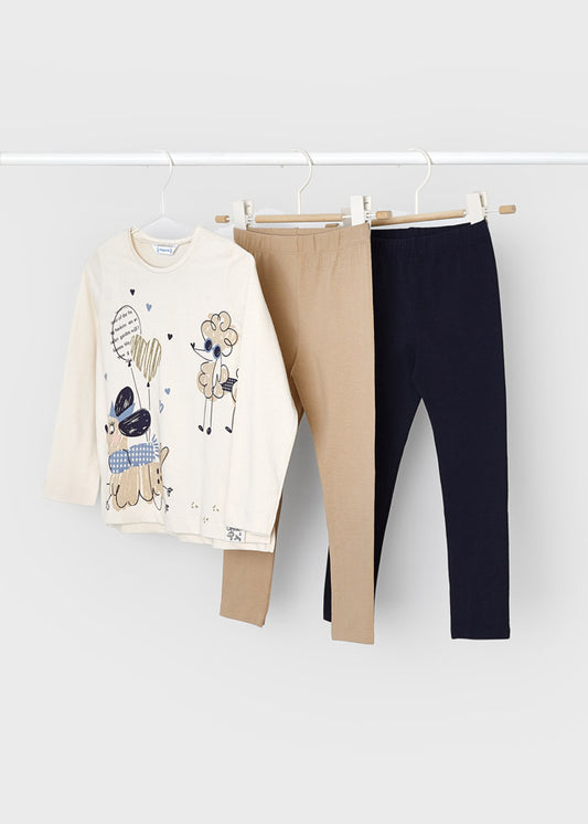Conj. Leggings 2 pantalones