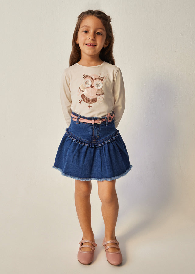 Falda denim cinturón
