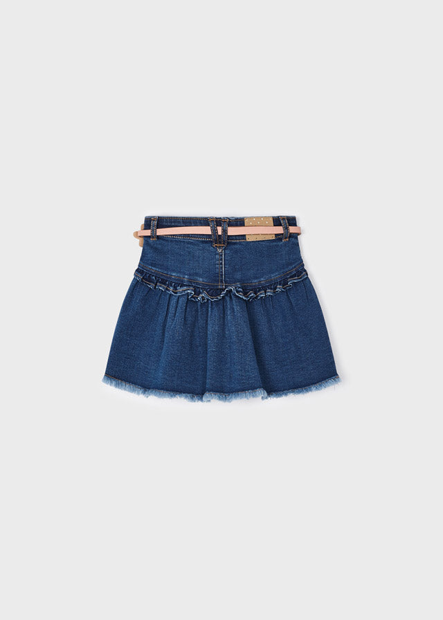 Falda denim cinturón