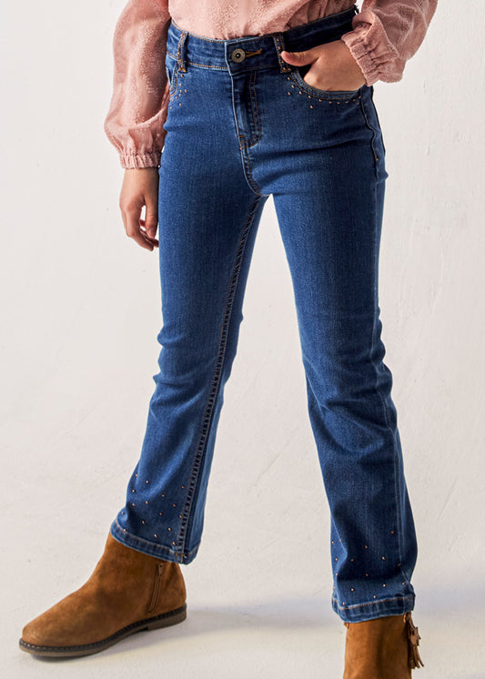 Pantalón largo tejano flared