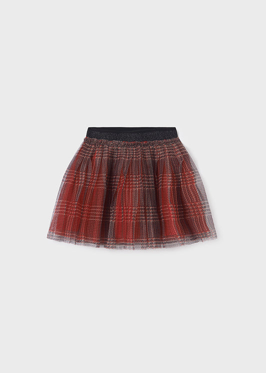 Falda tul rojo