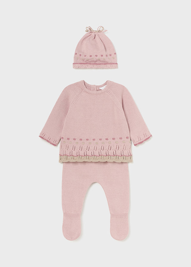 Conj. Polaina tricot con gorro